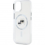 Karl Lagerfeld IML K&CH Heads Metal Frame Cover z MagSafe za iPhone 15 - prozoren