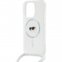 Karl Lagerfeld IML Karl naglavni ovitek z vrvico in MagSafe za iPhone 15 Pro Max - prozoren