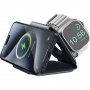 ENERGEA GoMag Trio Plus 3v1 MagSafe brezžični polnilec za iPhone / Apple Ura / AirPods - modra