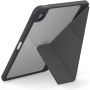UNIQ Ovitek Moven z origami stojalom in prostorom za Apple Svinčnik za iPad Air 11" (2024-2026) - temno siv