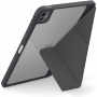 UNIQ Ovitek Moven z origami stojalom in prostorom za Apple Svinčnik za iPad Pro 11" (2024/2025) - temno siv