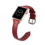 Eleganten jermen iz umetnega usnja Apple Watch Ultra 49mm / 46mm / 45mm / 44mm / 42mm - rdeče