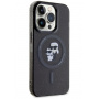 Karl Lagerfeld IML Glitter Karl and Choupette Glitter Cover z MagSafe za iPhone 15 Pro Max - črn