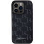 Karl Lagerfeld Monogram kovinski ovitek z logotipom MagSafe za iPhone 15 Pro Max - črn