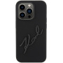 Karl Lagerfeld Silikonski ovitek Karl Script Logo za iPhone 15 Pro - črn