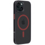 Tactical Hyperstealth 2.0 Transparent Cover z MagSafe za iPhone 15 - črno rdeč