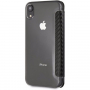 Kovček za knjige BMW Carbon Red Stripe za iPhone XR - črna