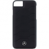 Trdna usnjena torbica Mercedes za iPhone 7/8 - črna