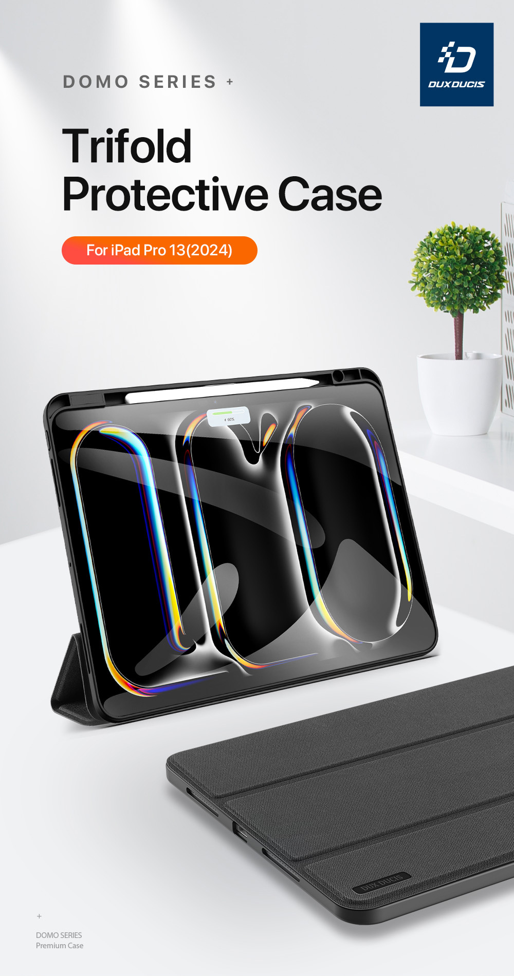 Etui DUX DUCIS Domo s prostorom za Apple Pencil in funkcijo spanja za iPad Pro 13