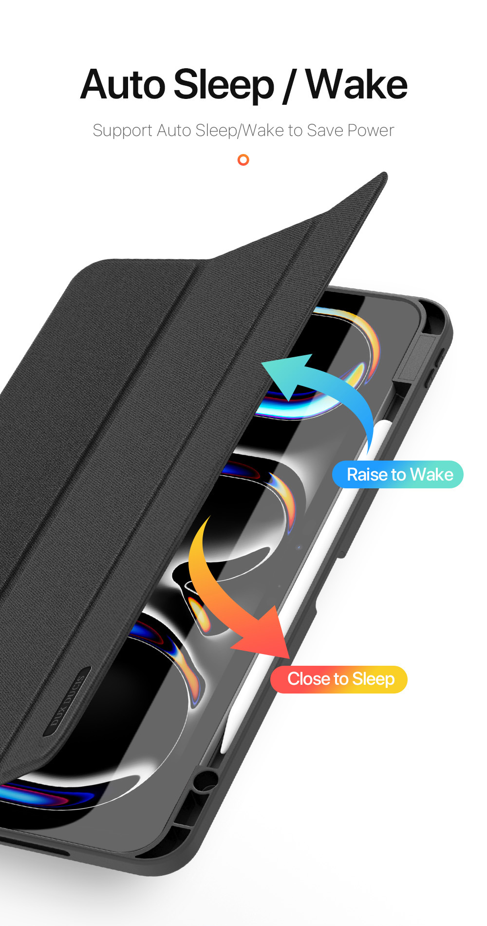 Etui DUX DUCIS Domo s prostorom za Apple Pencil in funkcijo spanja za iPad Pro 13