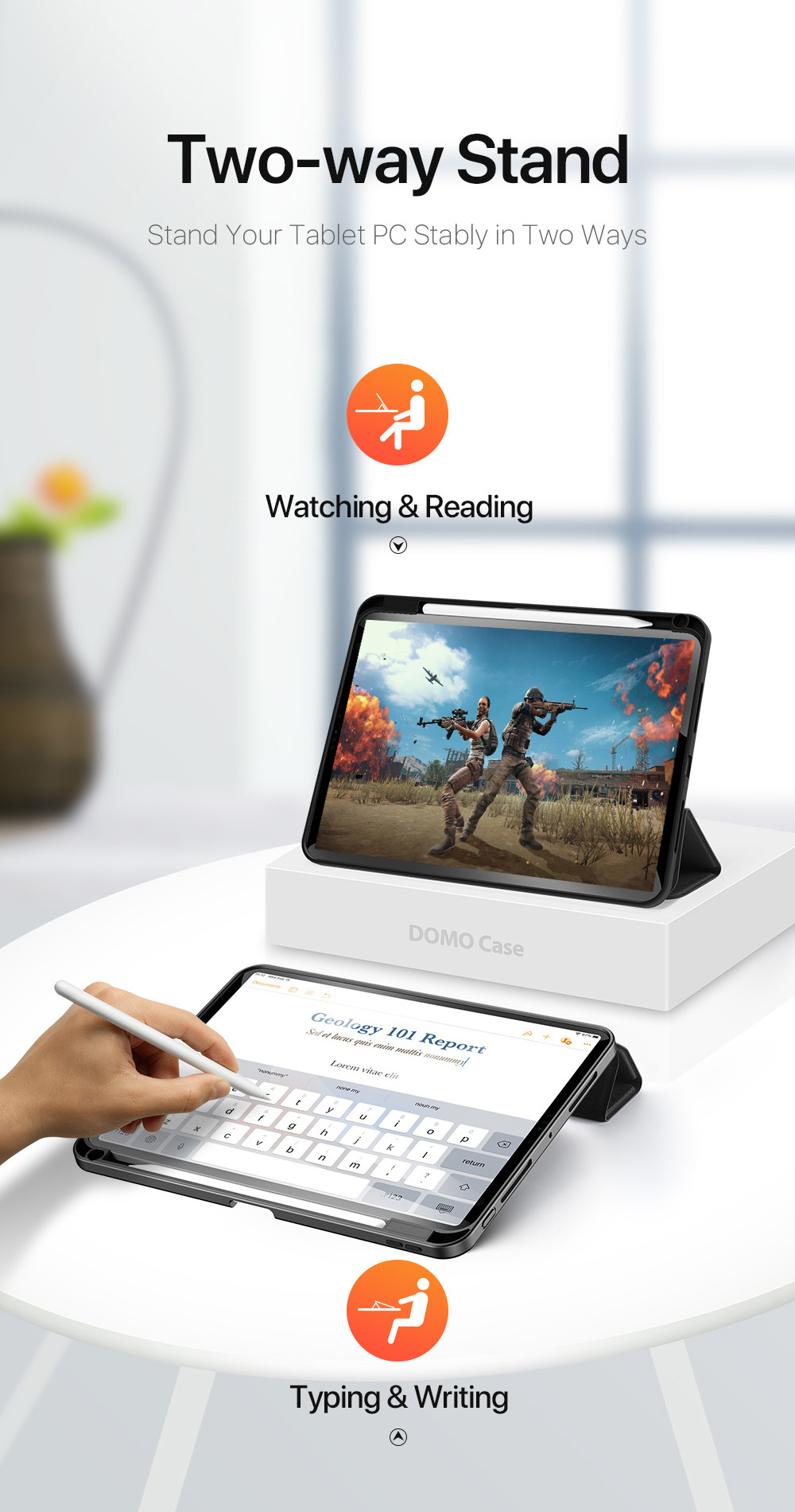 Etui DUX DUCIS Domo s prostorom za Apple Pencil in funkcijo spanja za iPad Pro 11