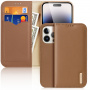 DUX DUCIS Hivo usnjena preklopna torbica za iPhone 15 Pro - rjava