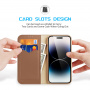 DUX DUCIS Hivo usnjena preklopna torbica za iPhone 15 Pro - rjava