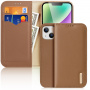 DUX DUCIS Hivo usnjena preklopna torbica za iPhone 15 - rjava