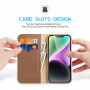 DUX DUCIS Hivo usnjena preklopna torbica za iPhone 15 - rjava