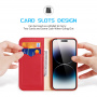 DUX DUCIS Hivo usnjena preklopna torbica za iPhone 15 Pro Max - rdeča
