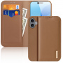 DUX DUCIS Hivo usnjena preklopna torbica za iPhone 16 Plus - rjava