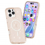 Transparent Glitter Cover MagSafe za iPhone 16 Pro Max - Rose Gold