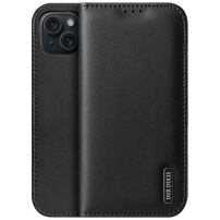 DUX DUCIS Hivo usnjena preklopna torbica za iPhone 15 - črna