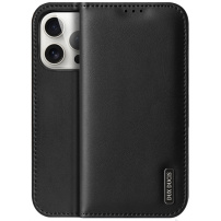 DUX DUCIS Hivo usnjena preklopna torbica za iPhone 15 Pro - črna
