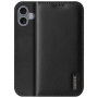 DUX DUCIS Hivo usnjena preklopna torbica za iPhone 16 Plus - črna