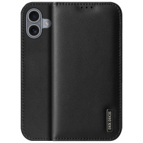 DUX DUCIS Hivo usnjena preklopna torbica za iPhone 16 Plus - črna