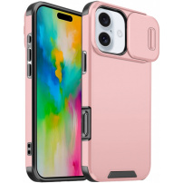 Mat ovitek z drsnim ovitkom za kamero za iPhone 16 - roza
