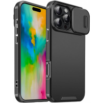 Mat ovitek z drsnim ovitkom za kamero za iPhone 16 Pro - črn