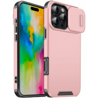 Mat ovitek z drsnim pokrovom za kamero za iPhone 16 Pro - roza