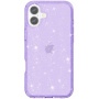 Prozoren ovitek z bleščicami za iPhone 16 Plus - vijoličen