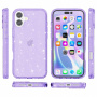 Prozoren ovitek z bleščicami za iPhone 16 Plus - vijoličen