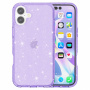 Prozoren ovitek z bleščicami za iPhone 16 Plus - vijoličen