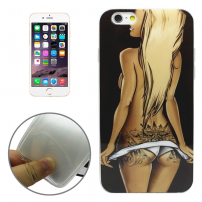 Zaščitna prevleka / pokrov s prozornim obodnim okvirjem za Apple iPhone 6S - seksi dekle z blond lasmi