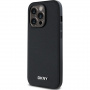 DKNY Srebrn kovinski ovitek z logotipom MagSafe za iPhone 14 Pro Max - črn