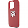 DKNY Ovitek Stack Logo s paščkom za iPhone 14 Pro - rdeč