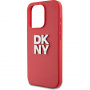 DKNY Ovitek Stack Logo s paščkom za iPhone 15 Pro - rdeč