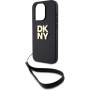 DKNY Ovitek Stack Logo s paščkom za iPhone 14 Pro - črn