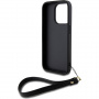 DKNY Ovitek Stack Logo s paščkom za iPhone 14 Pro - črn