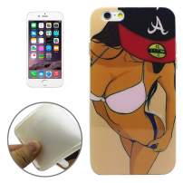 Zaščitna prevleka / pokrov s prozornim obodnim okvirjem za Apple iPhone 6S - seksi dekle z baseball kapico