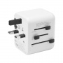 Tactical PTP univerzalni potovalni adapter z USB-C / USB-A priključki in izvlečnimi vtiči -12W - bel