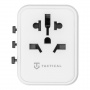 Tactical PTP univerzalni potovalni adapter z USB-C / USB-A priključki in izvlečnimi vtiči -12W - bel