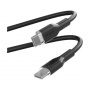 PURO Mehki polnilni in podatkovni kabel USB-C / USB-C za iPhone / iPad / AirPods - 1,5 m - črn