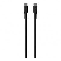PURO Mehki polnilni in podatkovni kabel USB-C / USB-C za iPhone / iPad / AirPods - 1,5 m - črn