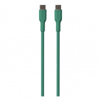 PURO Mehki polnilni in podatkovni kabel USB-C / USB-C za iPhone / iPad / AirPods - 1,5 m - temno zelen