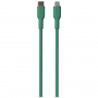PURO Mehki polnilni in podatkovni kabel USB-C / Lightning za iPhone / iPad / iPod / AirPods - 1,5 m - zelen