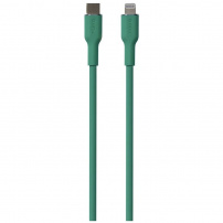 PURO Mehki polnilni in podatkovni kabel USB-C / Lightning za iPhone / iPad / iPod / AirPods - 1,5 m - zelen
