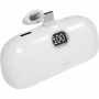 PURO Power Plug žepni powerbank s integriranim priključkom USB-C - 5.000 mAh - bela