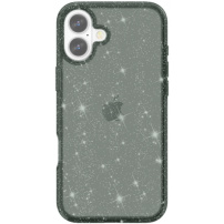 Prozoren ovitek z bleščicami za iPhone 16 Plus - siv