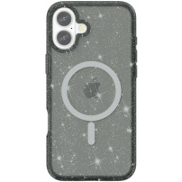 Prozoren ovitek z bleščicami in MagSafe za iPhone 16 Plus - siv
