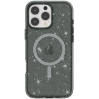 Prozoren ovitek z bleščicami in MagSafe za iPhone 16 Pro - siv